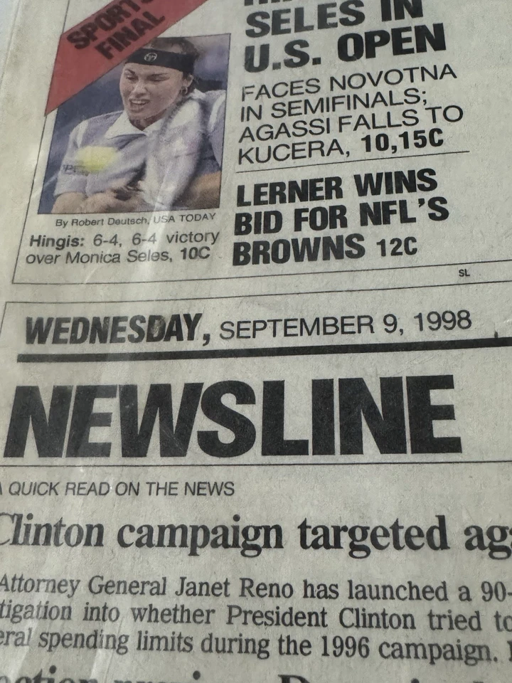 Mark McGwire 62nd Home Run USA Today Full Newspaper – 9/9/98 – HR Record Issue - Image 3 of 3