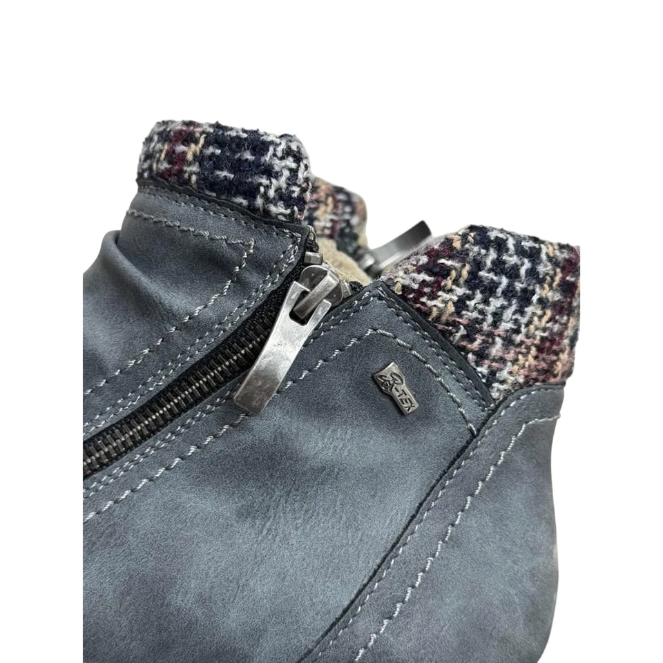 Women's Spring Step Blue Ruched Ankle Boots - Size 10 - Image 4 of 4