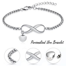 Infinity Cremation Jewelry Bracelet for Ashes Memorial Bracelet Keepsake Gifts