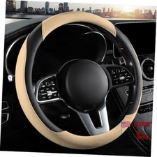 Car Steering Wheel Cover, Microfiber Leather Steering Wheel Cover Beige