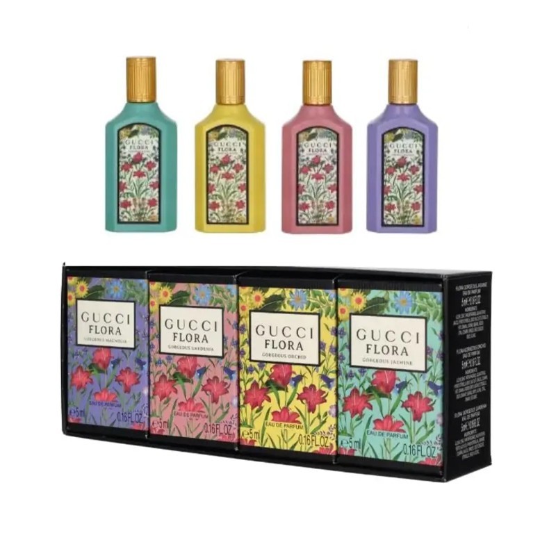 Gucci Flora Gorgeous Eau de Parfum 4 x 5ml Gift Set New & Sealed