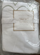New Pottery Barn Teen Sweet Scallop FULL Sheet Set Sage Green 