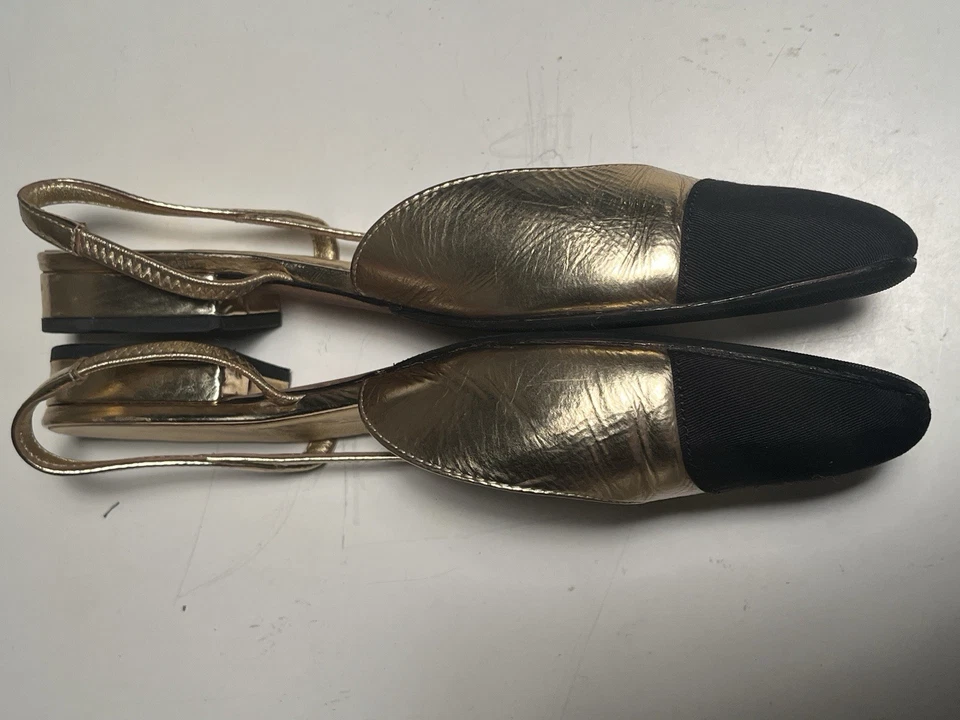 Chanel Dorado Negro Cordón Talla 36 Charol Foto 4 de 4