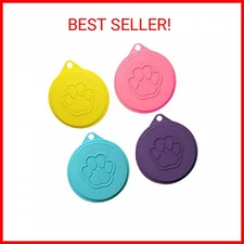 Medsuo 4pcs Dog Can Covers Pet Food Can Plastic Lids Caps for Tins Dog Cat Puppy