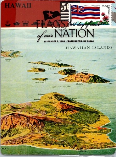 Dr Jim Stamps Maximum Card Hawaii 42C Flags Of Our Nation Fdc