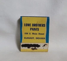 Vintage Lowe Brothers Paints Matchbook Elkhart Indiana Advertising Matches Full