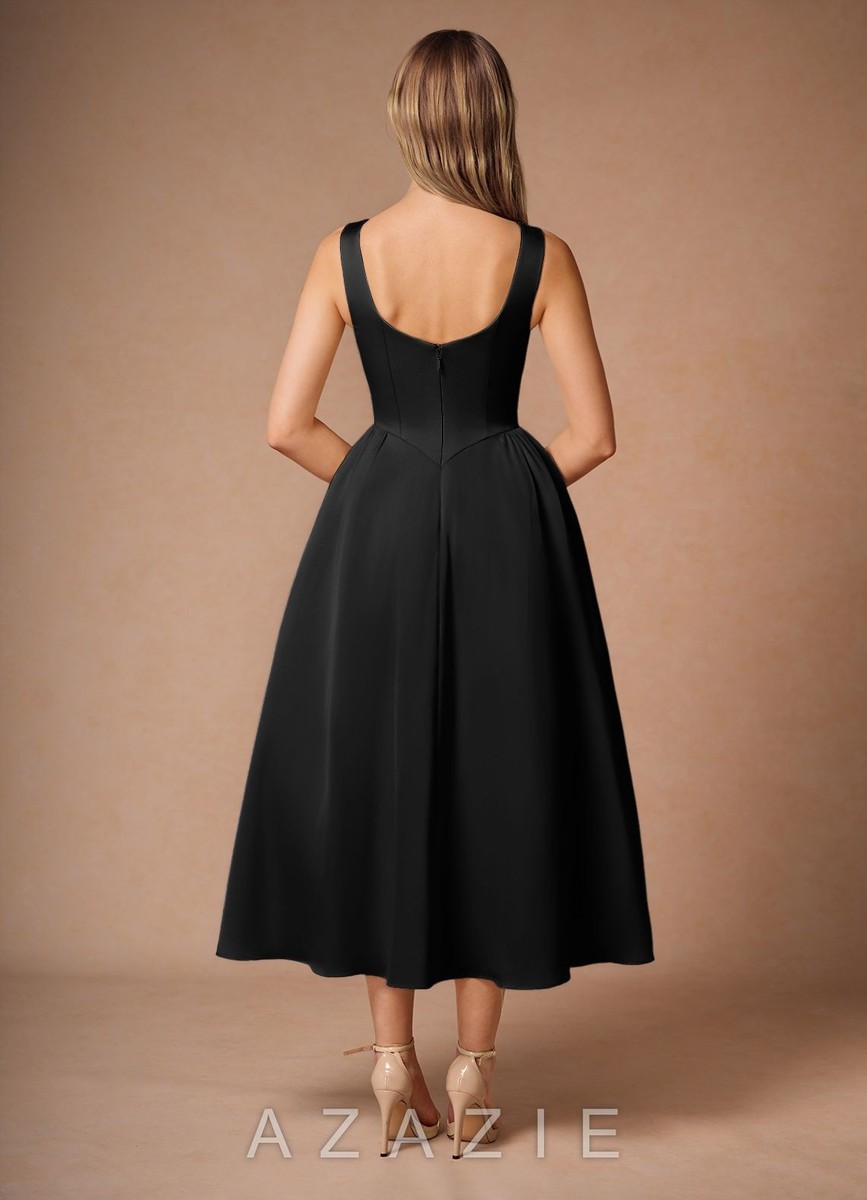 Casey Black Midi Dress-AZAZIE|23612