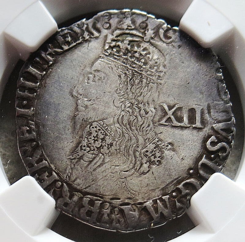 1634-1639 SILVER GREAT BRITAIN SHILLING KING CHARLES I COIN