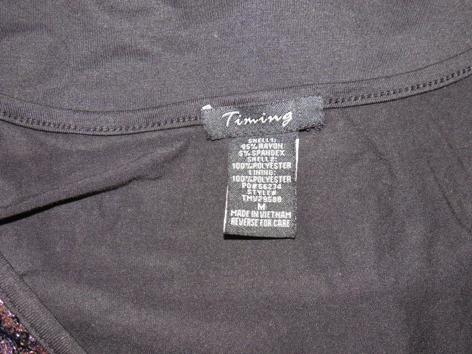 Camiseta sin mangas para mujer/junior Timing mediana púrpura lentejuelas brillantes y negra Foto 3 de 4