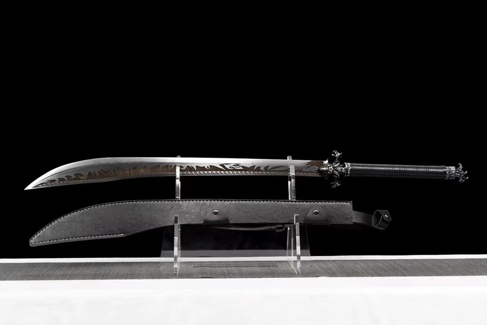 Espada Wushu 41" Espada Dinastía Qing China Borde Manganeso Hoja de Acero Dao Foto 2 de 4