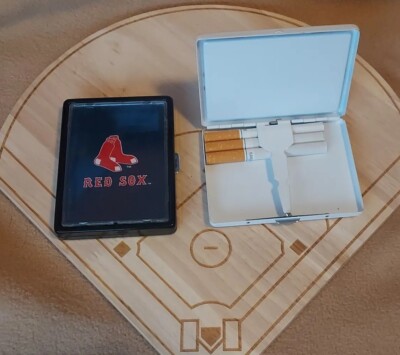 RARE Vintage  Black Red Sox Cigarette/ Business Card Case/ Wallet Stash Gift