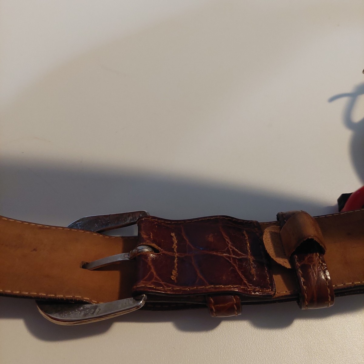 Harold\'s Belt Leather Croc Print Heart Concho Made in Italy, Size Small Harold main image 2