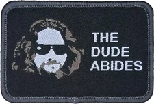 THE DUDE ABIDES BIG LEBOWSKI FUNNY TACTICAL WOVEN SWAT HOOK MORALE PATCH