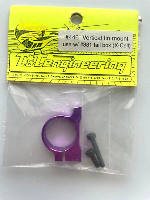 446 Purple Vertical Fin Mount For  Miniature Aircraft RC Heli Xcell New In Pack