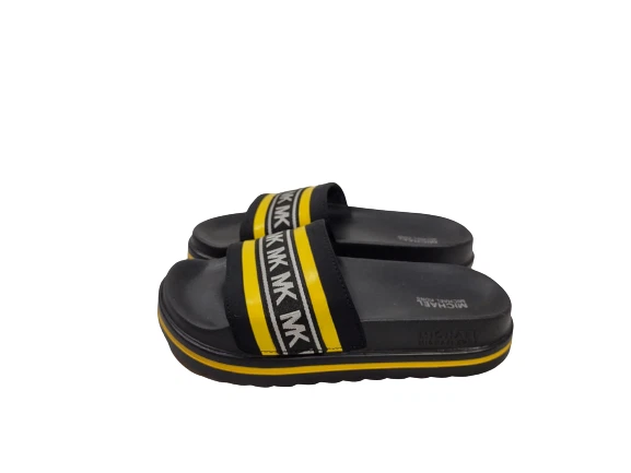 Michael kors slides yellow cheap