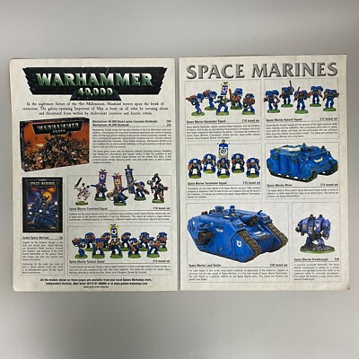 BOXED GAME CODEX SPACE MARINES WARHAMMER 40,000 3RD EDITION VINTAGE RETRO ADVERT