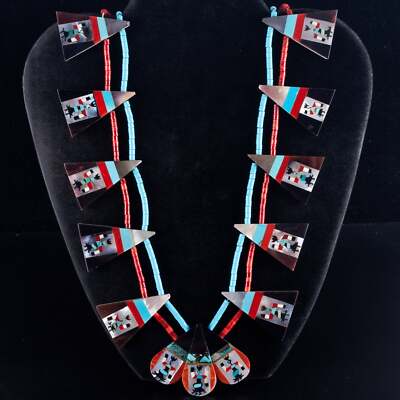 Vintage 1960's Santo Domingo Two-Strand Multi Stone Dancer Necklace 71.8g