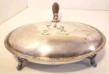 Vintage Footer Silent Butler Silver On Copper 188 B. Rogers Silver 1883