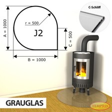 Camino Placca IN Vetro Parascintille Kaminplatte Forno Piastra Pavimento -J2