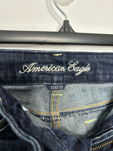 Pantaloncini jeans American Eagle donna taglia 2 orlo a rotolo lavaggio scuro - Foto 12 di 13