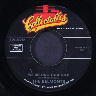 BELMONTS / CARLO: we belong together / ring a ling COLLECTABLES 7'' Single 45 RPM