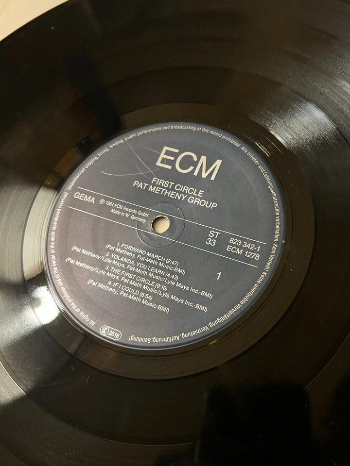 Pat Metheny Group ‎– First Circle LP 1984 ECM Records ‎– ECM 1278 Germany EX/NM - Image 3 of 4