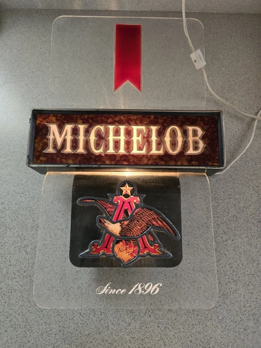 Vintage Michelob Beer Lighted Bar Sign With Anheuser Busch Eagle