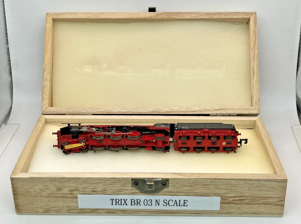 N Scale Trix BR03 Steam Locomotive With Tender Custom Wood Case - Image 3 of 4