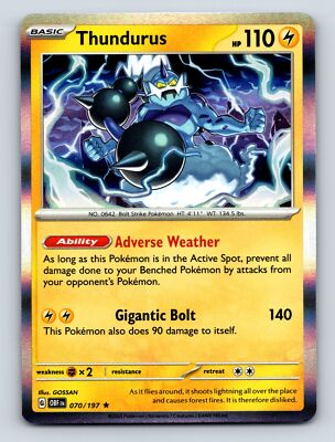 Basic Thundurus HP 110 Gigantic Bolt Attack Imposing Yellow Hue