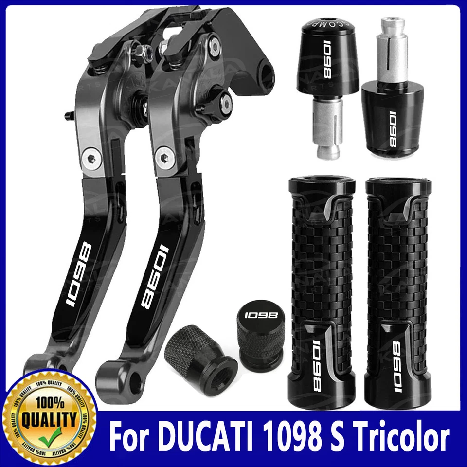 For DUCATI 1098 S Tricolor Brake Clutch Levers Handle Handle Grip End Cover Sets - Imagem 4 de 4