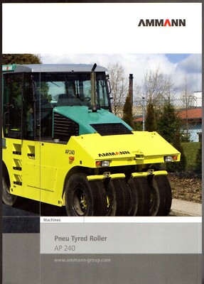 Ammann AP 240 Pneu Tyred Roller 2010 UK Market Foldout Sales Brochure 