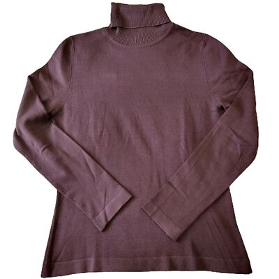 525 women's purple long sleeve turtleneck sweater silk and spandex size  medium