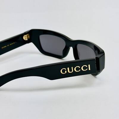 GUCCI 1296 Black Narrow Rectangular Logo Gg1296S Unisex Mask