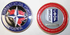STABILIZATION FORCE SFOR NATO BOSNIA 2" CHALLENGE COIN