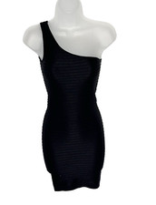 NWOT Intimately Free People Bodycon Tank Dress Black 1 Shoulder Ribbed Size XS/S