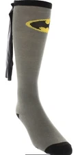 Bioworld DC Comics Batman Knee High Socks With Cape(w/ Helicase Sock Ring)