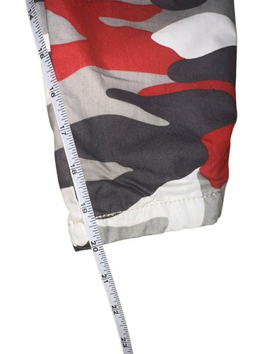 Mini Boden Jersey Lined Camo Pants White Red Gray Navy Lining 7 Elastic Waist - Picture 5 of 11