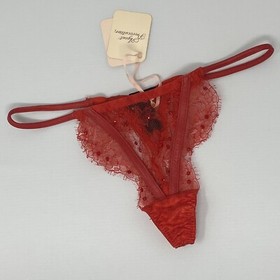 Agent Provocateur Adara SOIREE Leather Swarovski Red Thong AP1 XS NWT $335