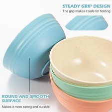 Cereal Bowls-Set of 4 Wheat Straw Fiber Bowls Unbreakable