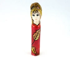 Paper Mache LIPSTICK HOLDER Case Gemma Taccogaa Lady Doll Vintage