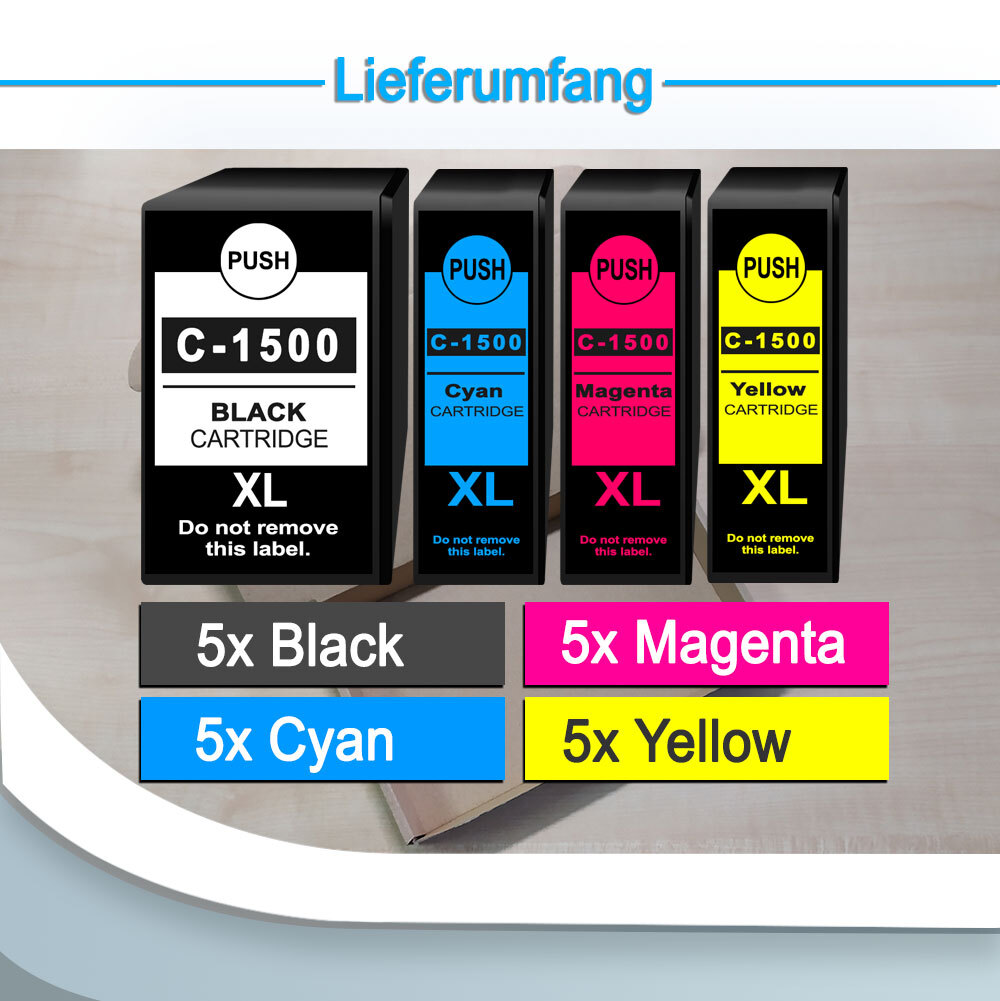 Kit 4 Cartucce Canon PGI-1500XL – Nero, Ciano, Giallo, Magenta, Originali
