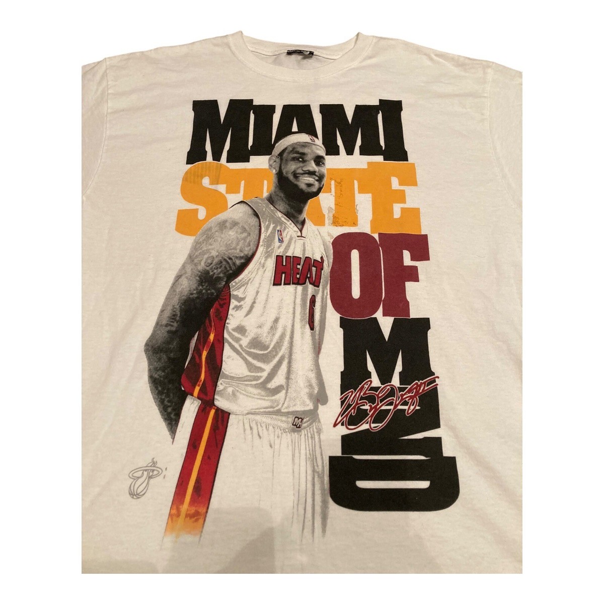Miami Heat Shirt Adult XL White NBA Basketball Lebron James Mens