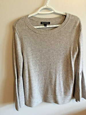 Banana Republic Women’s Sweater Bell Sleeves Italian Wool Gray Size Small  - Main Image