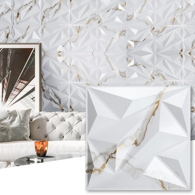 Art3dwallpanels 33 Pack 3D Wall Panel Diamond for Interior Wall Décor