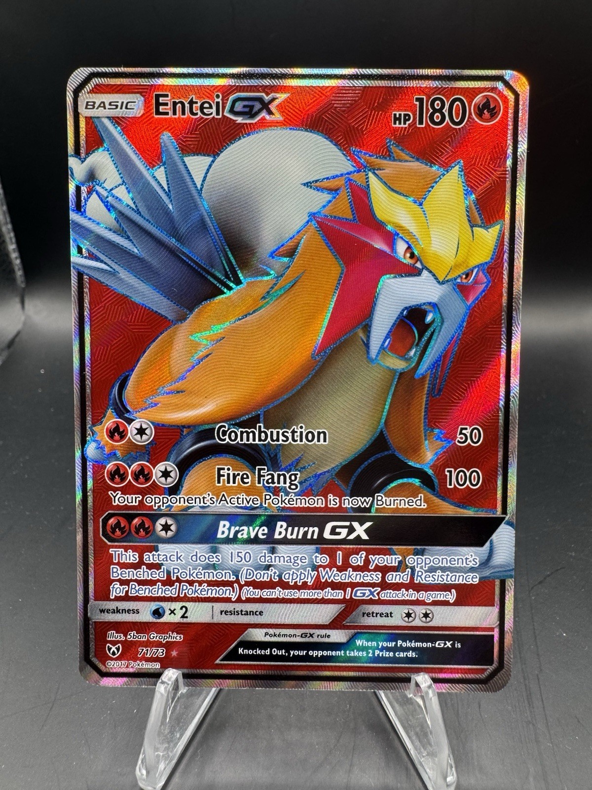Entei GX (Full Art) Shining Legends - Pokemon NM 71/73