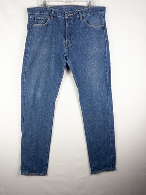 Levis 501XX Jeans Mens Blue 36X32 Denim 5 Pocket Tapered High Rise