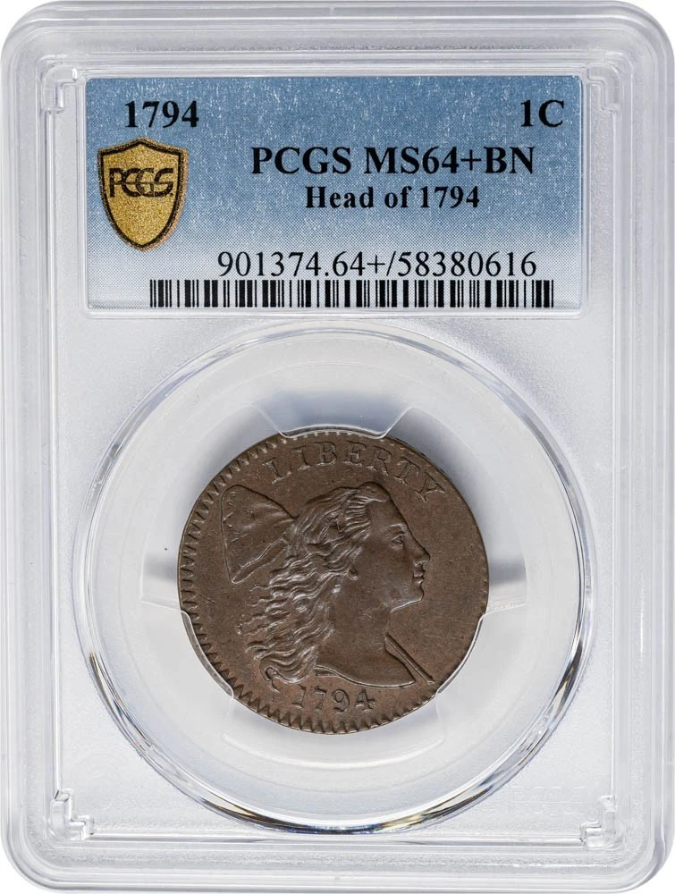 1794 Large Cent 1c Head Of 1794 MS64+ Secure PCGS 951158-15