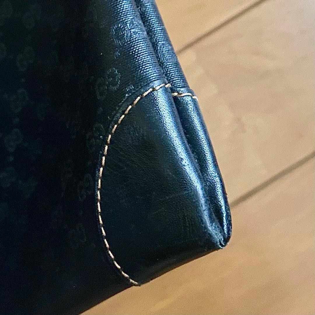 GUCCI Vintage Sherry Line Leather Tote Bag Black GG Leather Made in Italy thumbnail 8