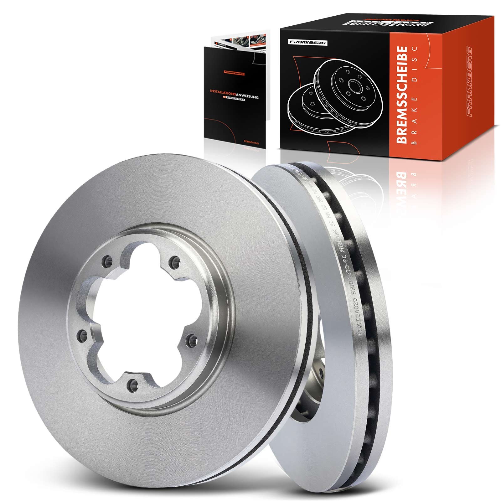 Frankberg 2x Brake Discs Vented 288mm for Ford Transit Tourneo Custom Front Side