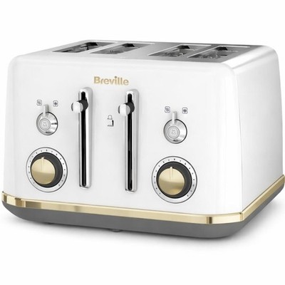 Breville Mostra VTT937 4-Scheiben-Toaster Edelstahl weiß